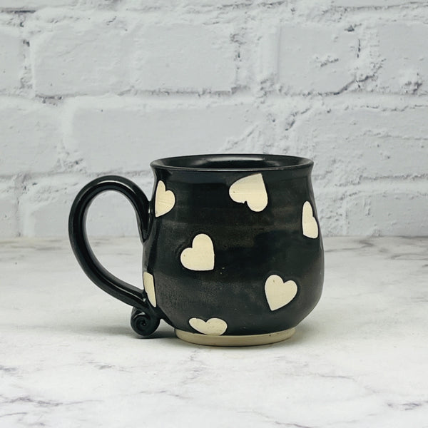 Black with Hearts Teacup 2