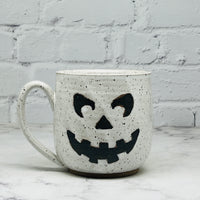 Speckled White Jack-o-Lantern Mug 3