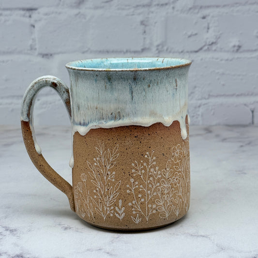 Light Blue with Wildflowers Mug 1