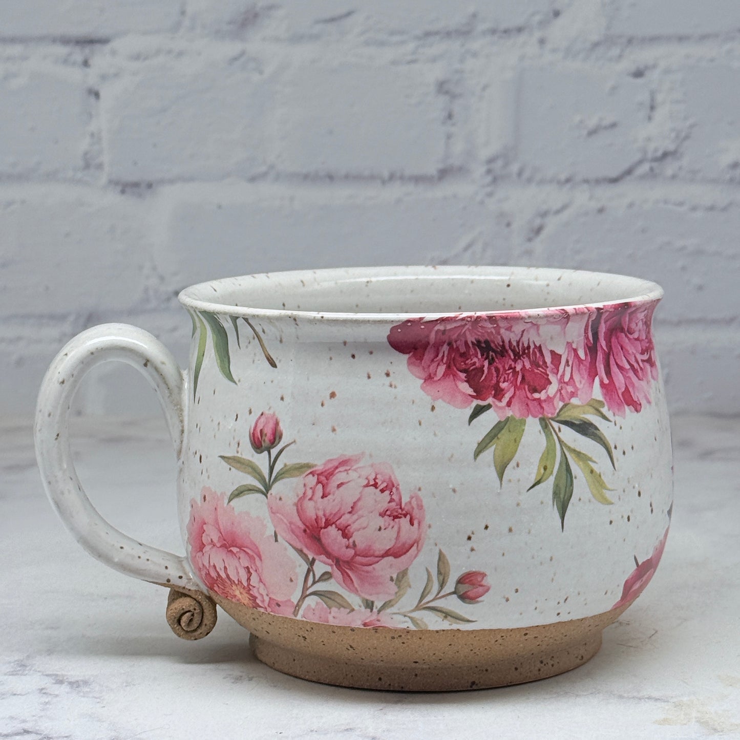 Pink Peonies Cafe Mug 1