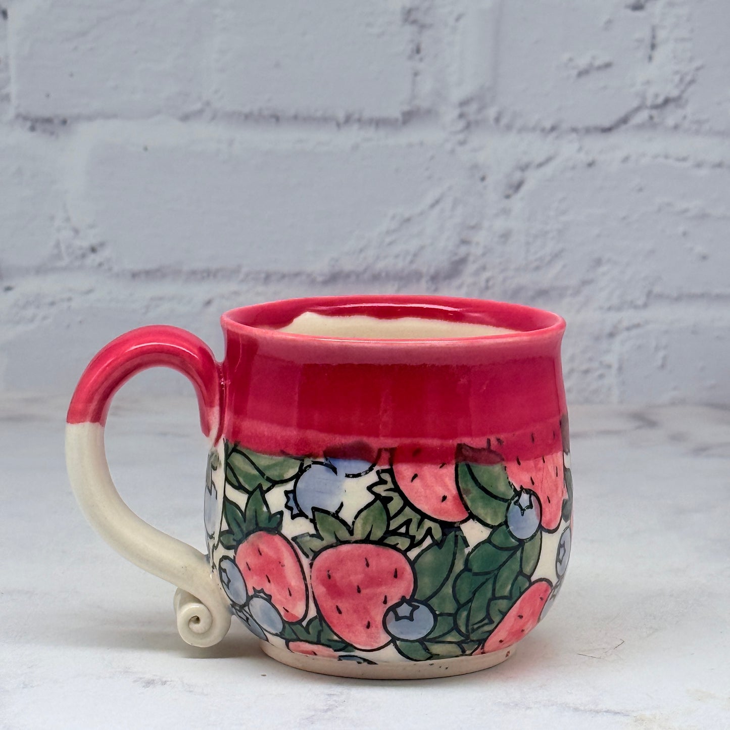 Red with Fruit Teacup 3