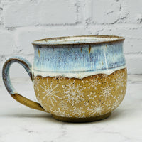 Light Blue with White Snowflakes Cafe Mug 2