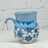 Blue Snowflakes Marbled Mug 1