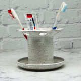 Speckled White Toothbrush Holder