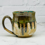 Green with White Pinecones Mug 1