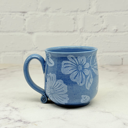 Blue with White Flowers Teacup 4