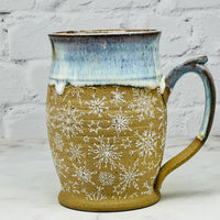 Light Blue with White Snowflakes Tall Mug 5