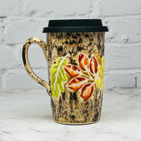 Cream with Fall Leaves Travel Mug