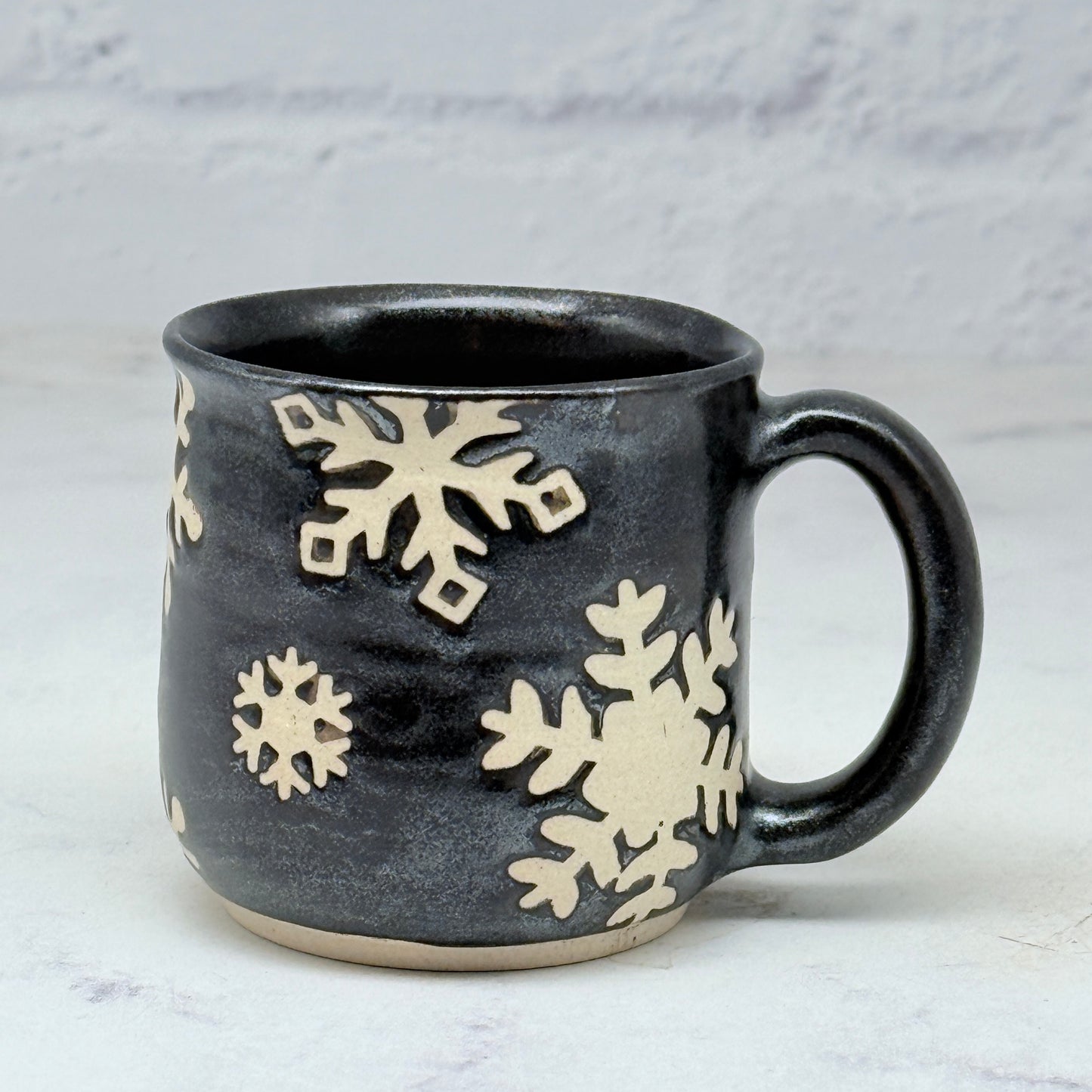 Black with Snowflakes Espresso Mug 6