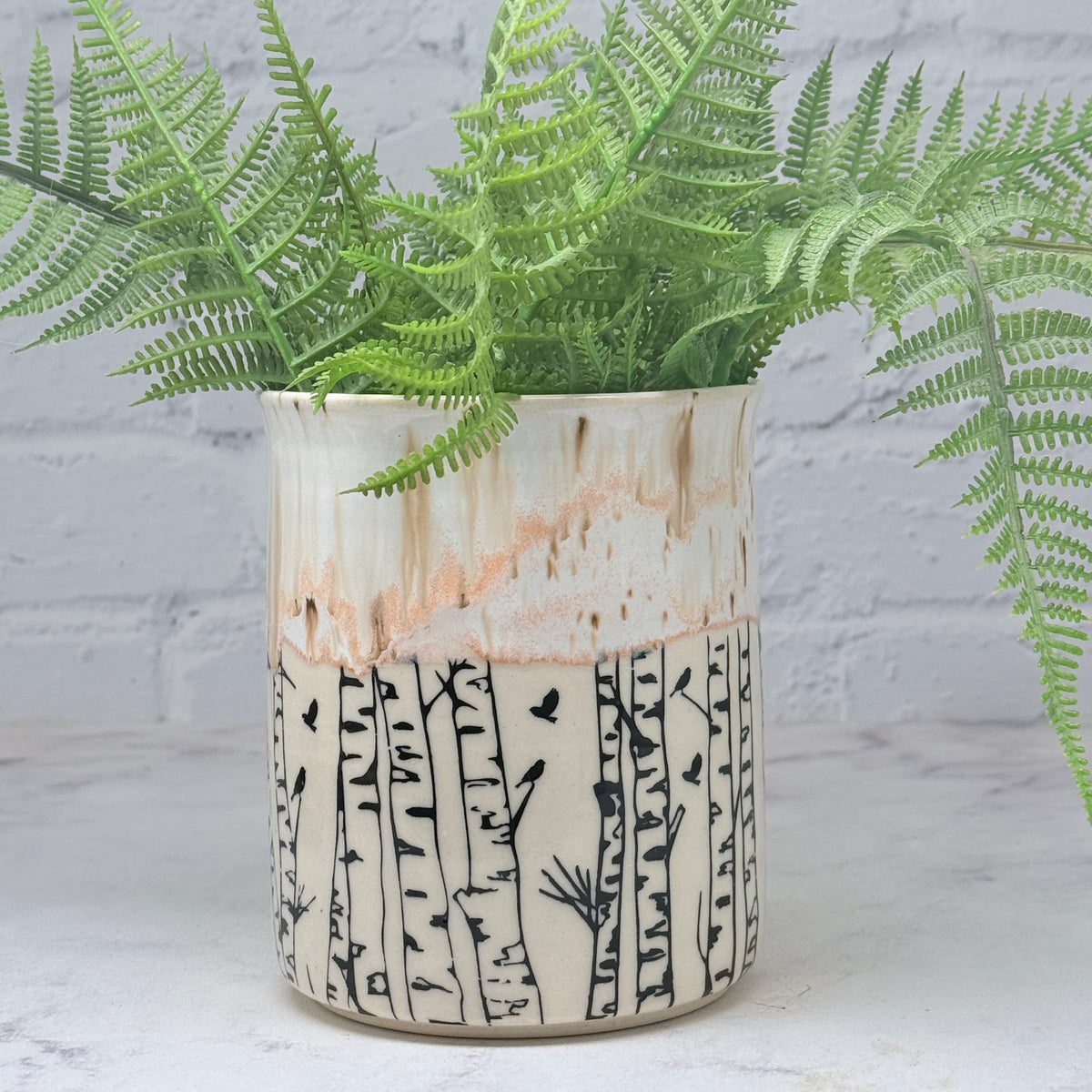 Cream with Birch Container