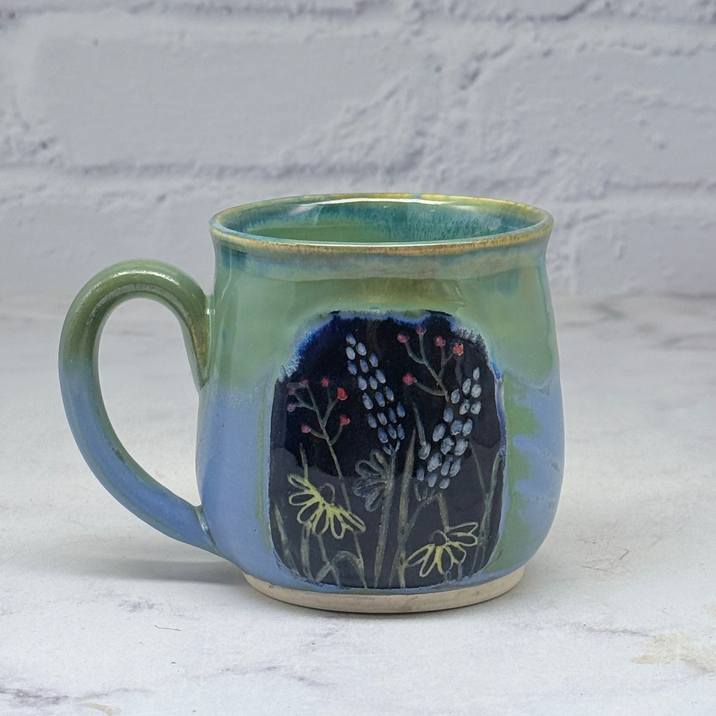 Sgraffito Wildflowers Teacup
