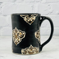 Black with Damask Design Tall Mug