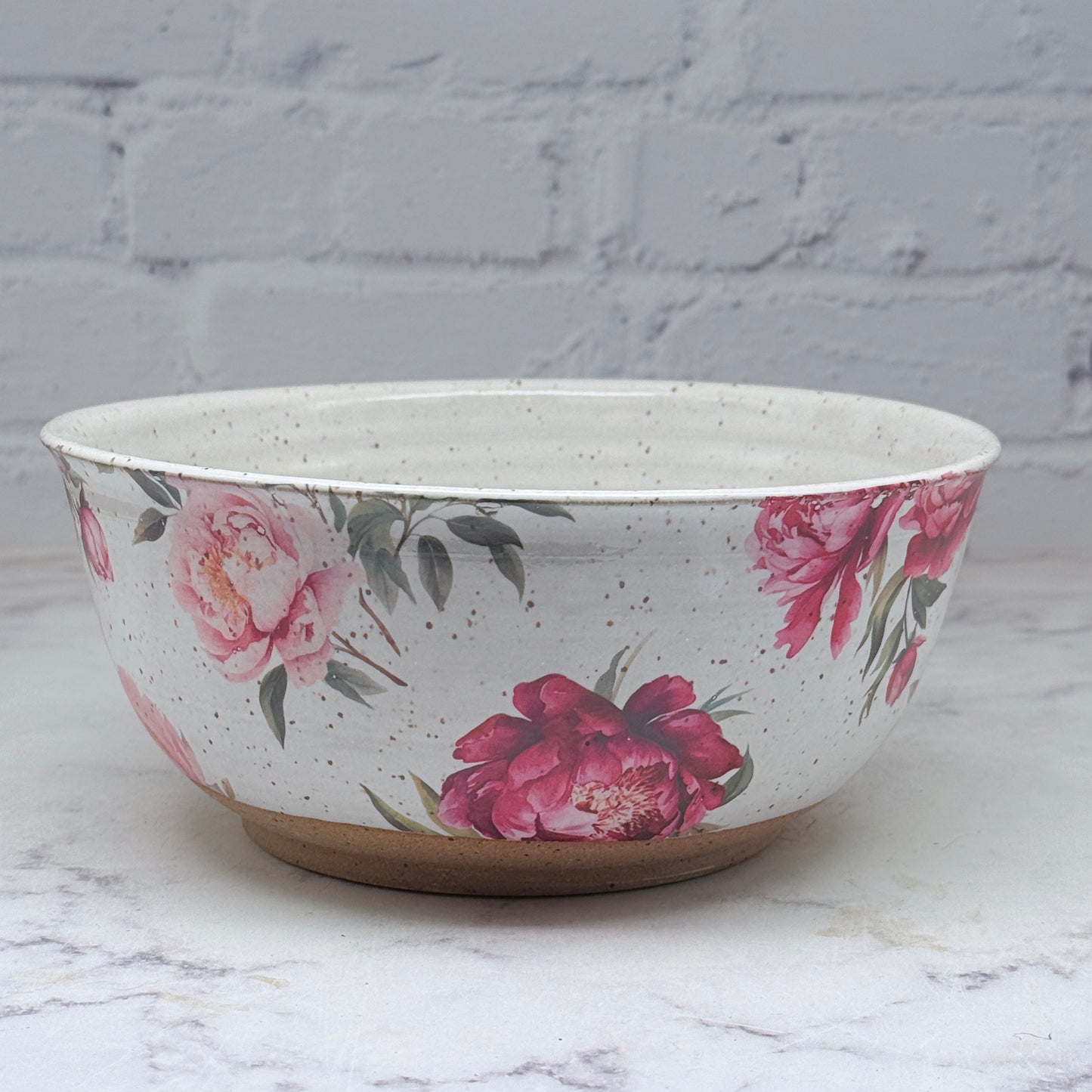 Pink Peonies Large Bowl