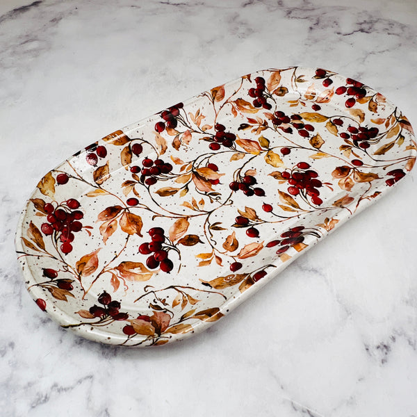 Fall Foliage Oval Tray