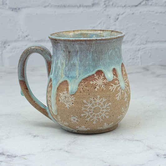 Light Blue with White Snowflakes Small Mug 1