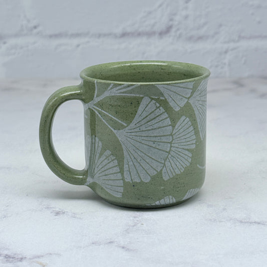 Green with White Gingko Espresso Mug 4
