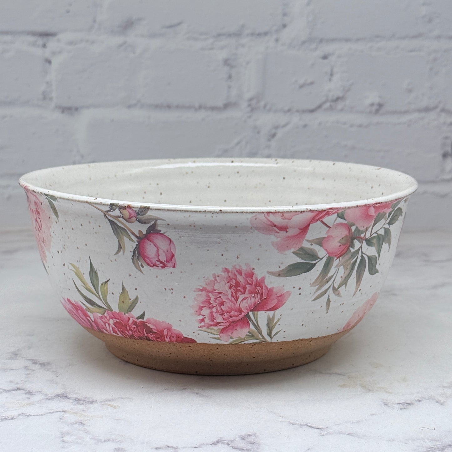 Pink Peonies Large Bowl