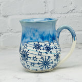 Blue Snowflakes Marbled Mug 2