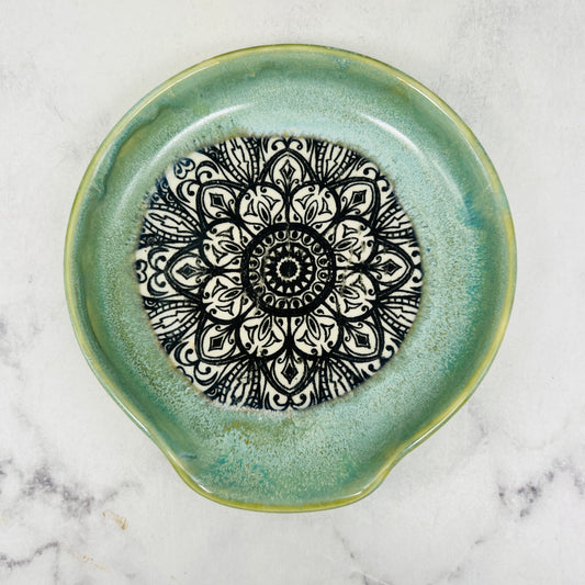 Green with Mandala Spoon Rest 2