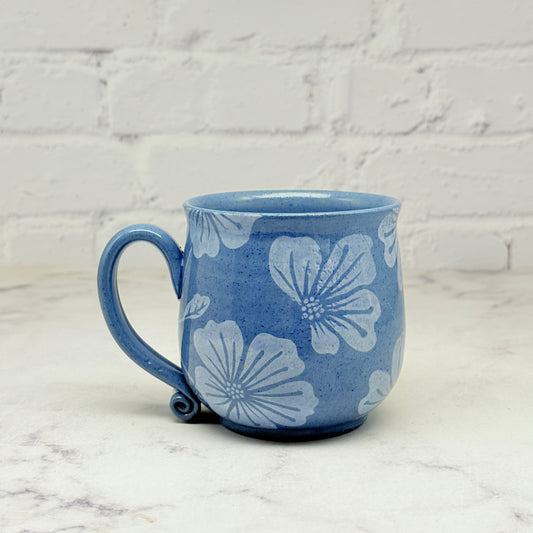 Blue with White Flowers Teacup 2