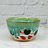 Green with Watermelons Marbled Small Bowl 4