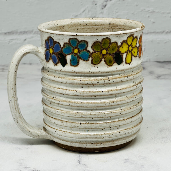 Textured Rainbow Flowers Mug 3