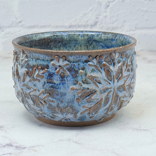 Blue with Raised Snowflakes Small Bowl