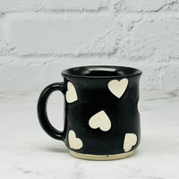 Black with Hearts Espresso Mug