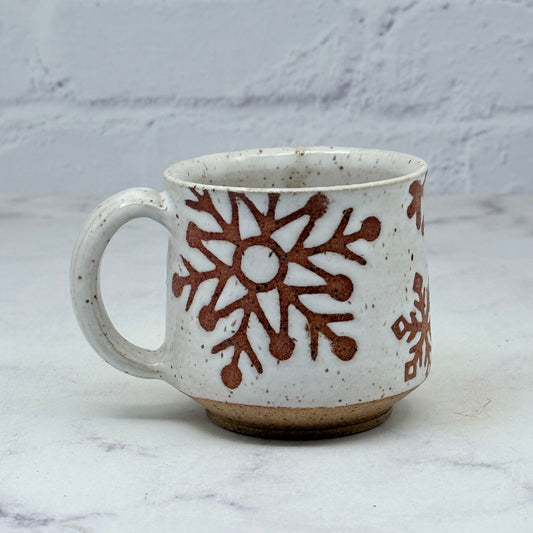 Speckled White with Snowflakes Teacup 2
