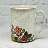 Speckled White Floral Border Mug 3