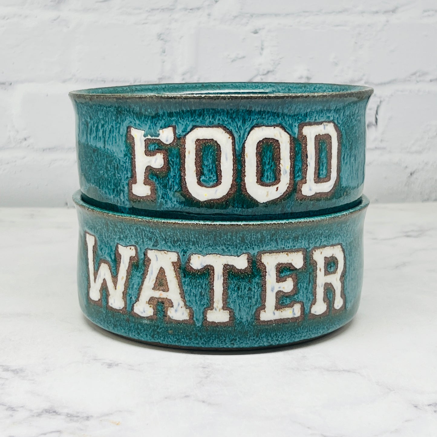 Teal Water/Food Pet Dish Set