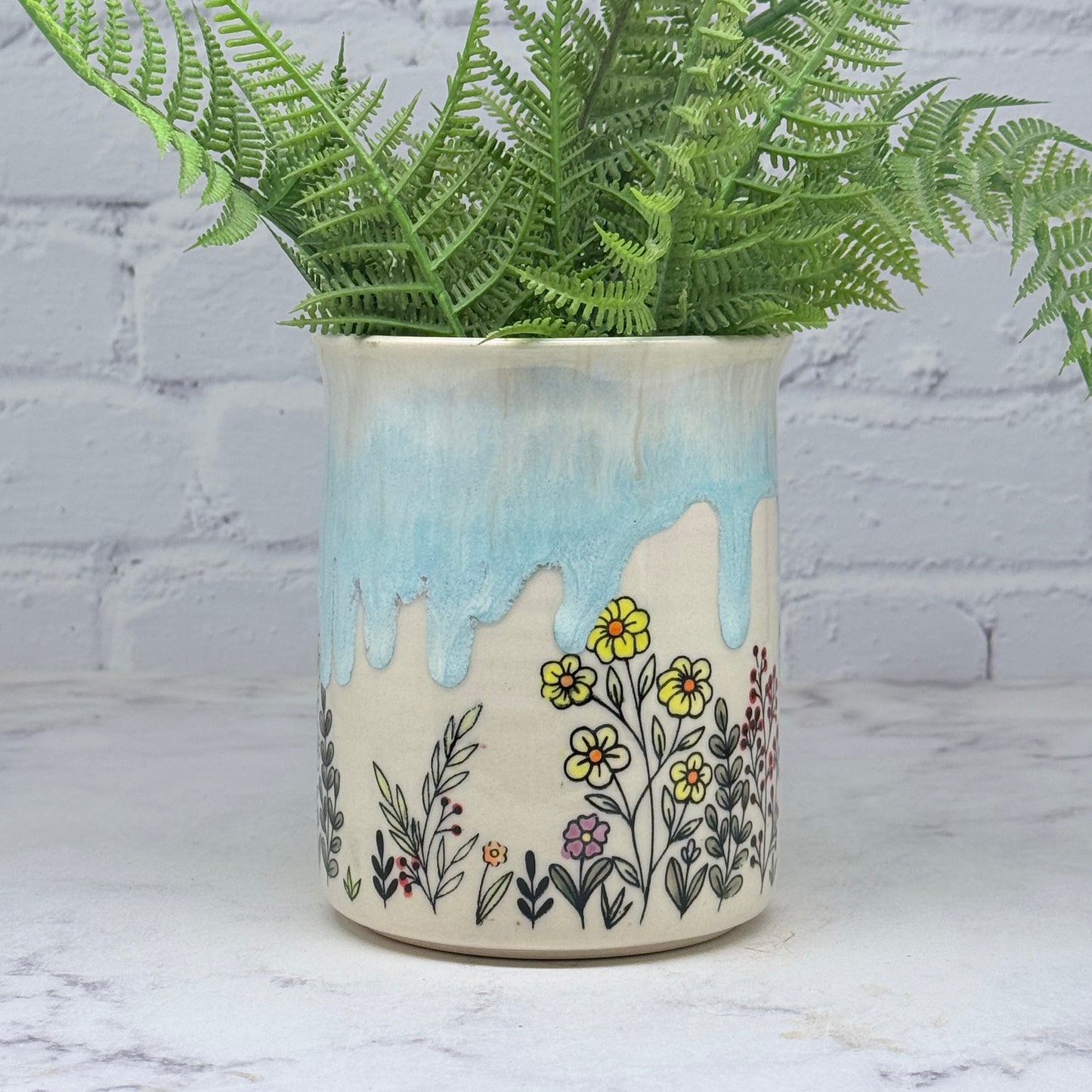 Blue with Wildflowers Container 2