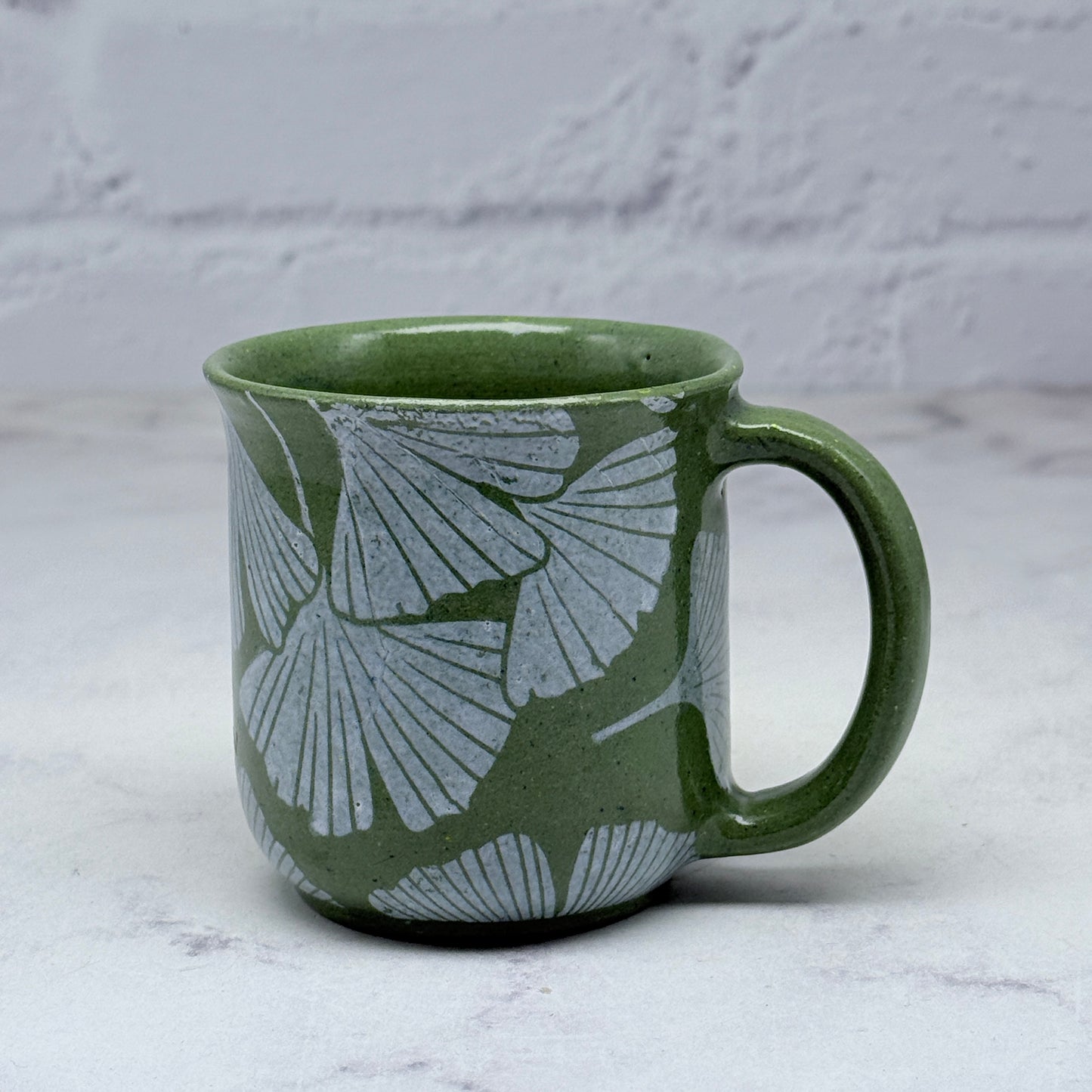 Green with White Gingko Espresso Mug 6