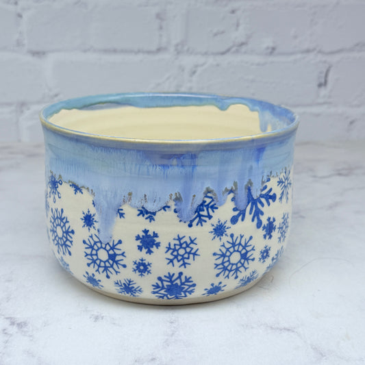 Blue with Snowflakes Large Bowl