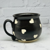 January Preorder Black with Hearts Cafe Mug