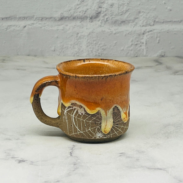 Orange with Spiderwebs Espresso Mug