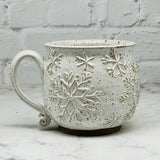 White with Raised Snowflakes Mug 7