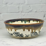 Brown with Fall Leaves Large Bowl