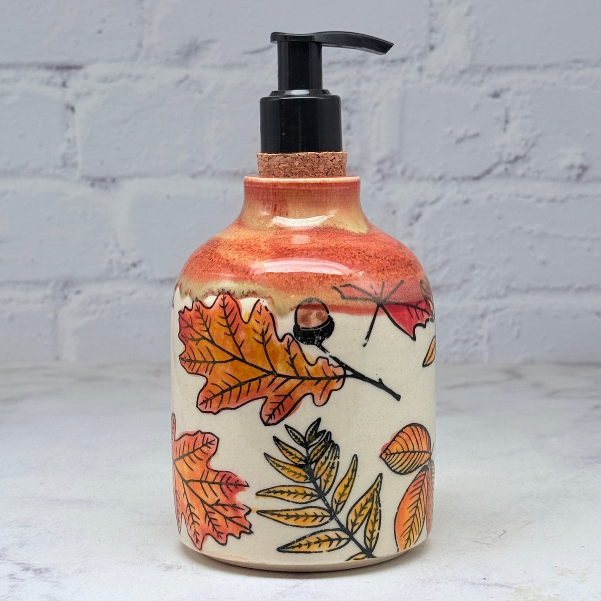 Orange with Leaves Soap Dispenser 2