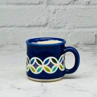 Dark Blue with Geometric Design Espresso Mug
