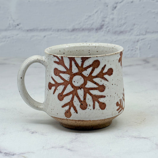 Speckled White with Snowflakes Teacup 3