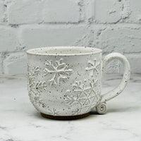 White with Raised Snowflakes Teacup 3