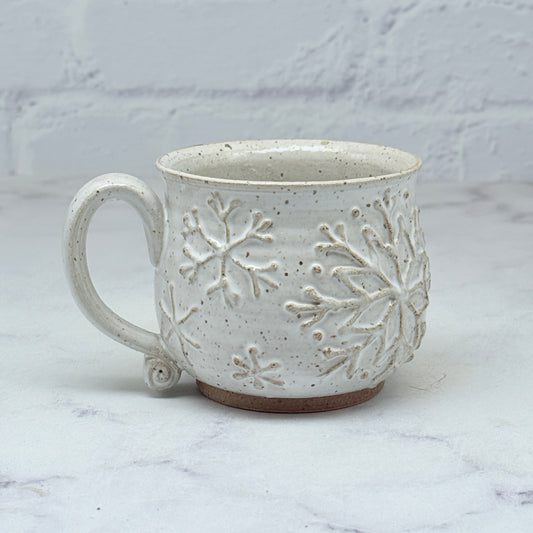 White with Raised Snowflakes Espresso Mug 6