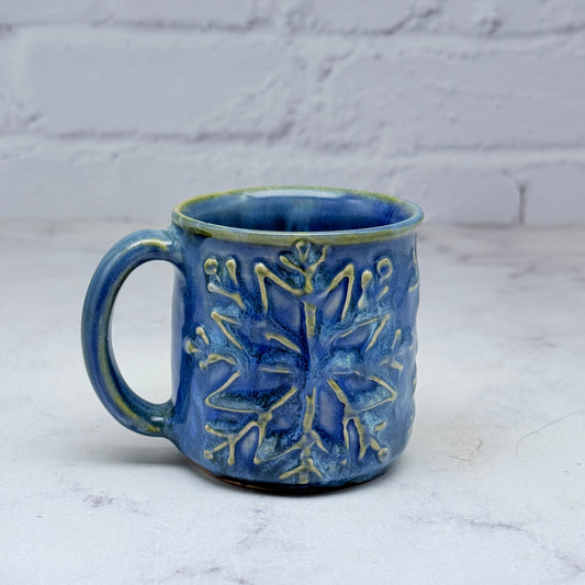 Light Blue with Raised Snowflakes Espresso Mug 3