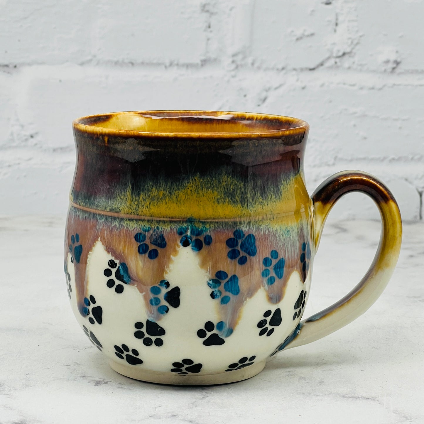 Brown with Black Paw Prints Mug