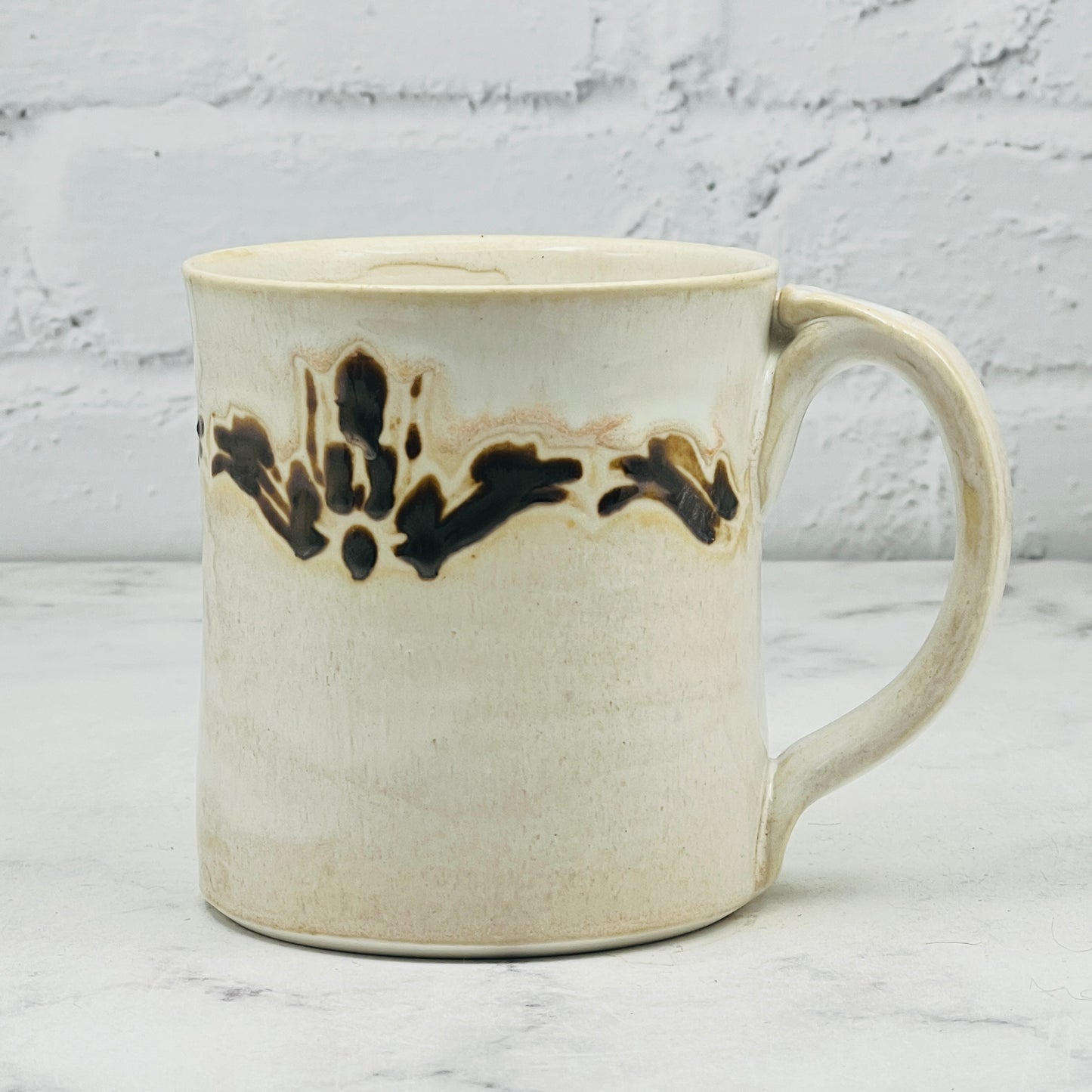 Cream with Baroque Design Mug