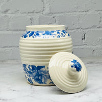 White with Blue Flowers Lidded Container