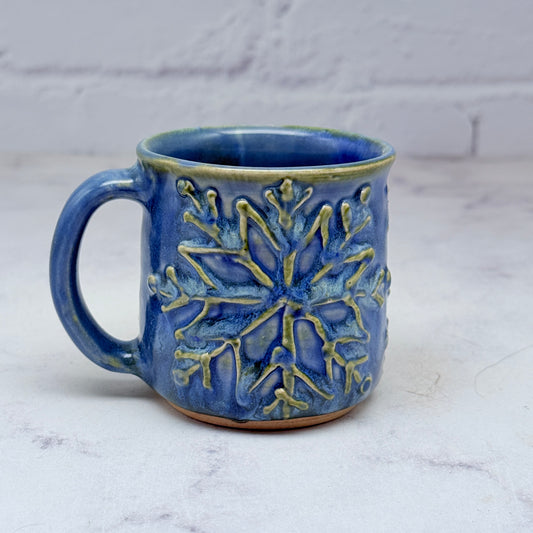 Light Blue with Raised Snowflakes Espresso Mug 2