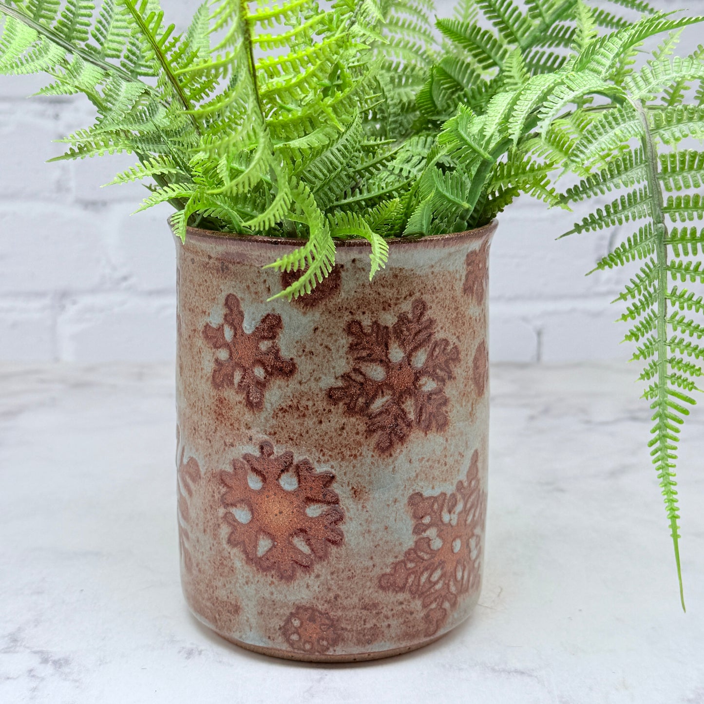 Light Blue with Snowflakes Vase