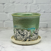 Green with Birds Small Planter